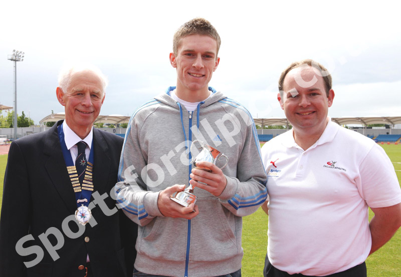 Special trophy presentation, from left to right: Les Outwin, Andrew Robertson receiving the trophy and Jon Mason